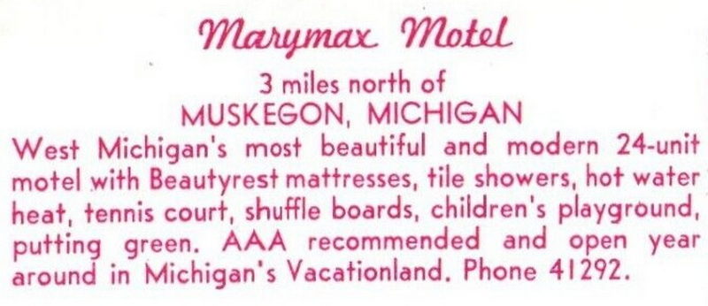 Marymax Motel - Postcard